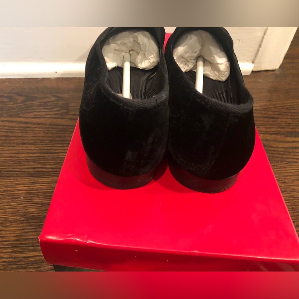 Talbots: Black Velvet Slip On Loafers. Size 6.5 B. Vintage. - Picture 5 of 7